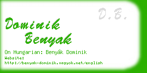 dominik benyak business card